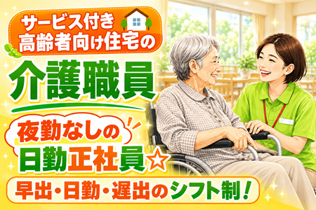 【アンジェス彦根河瀬】日勤介護スタッフ（正社員）夜勤なし！賞与年3回！少人数のケアで一人ひとりに寄り添える♪