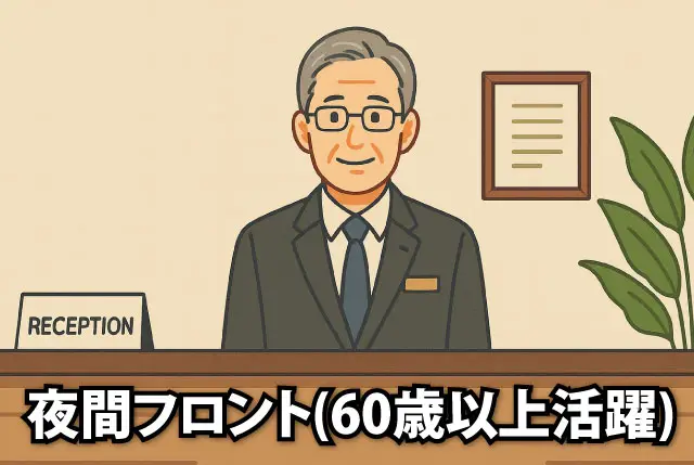 ビジネスホテルのナイトフロント（月5～10回程度勤務できる方）｜未経験者OK♪60歳以上の男性活躍中◎