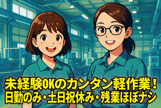 土日祝休み／年間休日126日／残業ほぼなし／未経験大歓迎の布製品の検査・梱包スタッフ募集！