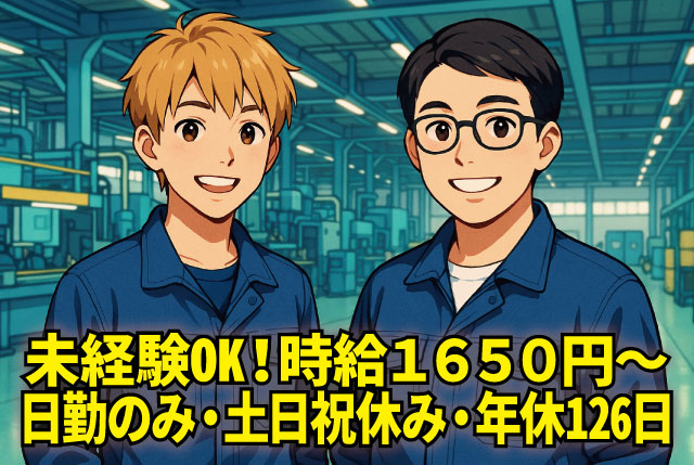 土日祝休み／年間休日126日／残業ほぼなしでプライベート充実！未経験歓迎の不織布製造スタッフ募集！