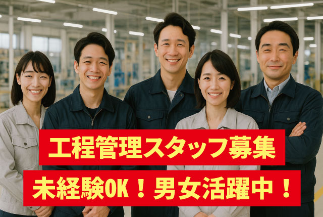 大手企業内での製造工程管理STAFF／未経験OK！男女20代～50歳活躍中！