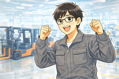 工場内でのピッキング、一部リフト作業／日勤のみ／土日休み／時給1,300円～