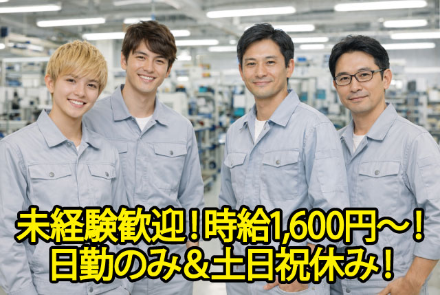 高時給1,600円でしっかり稼げる！日勤のみ＆土日祝休みの蒸着フィルム製造スタッフ募集