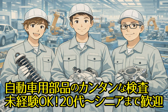 未経験OK＆流れ作業ナシの手のひらサイズ部品の検査スタッフ／土日休み・年間休日121日！