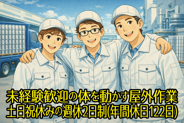 未経験OK！大手アルミ缶メーカーで安定勤務◎積込作業／年休122日でプライベートも充実！