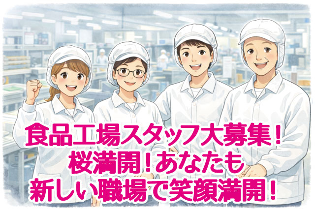 食品製造現場の品質管理スタッフ募集！年齢不問！主婦～シニア世代まで多数活躍中！