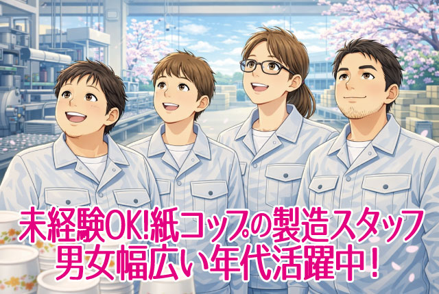 未経験OKの紙製容器製造オペレーター！クリーンルーム×空調完備×簡単作業