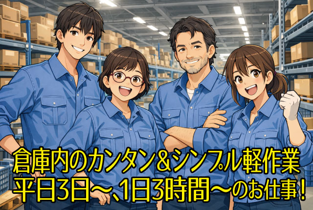 短時間パート大募集★ 未経験OK！空調完備の快適環境での簡単軽作業／幅広い年代の方が多数活躍中