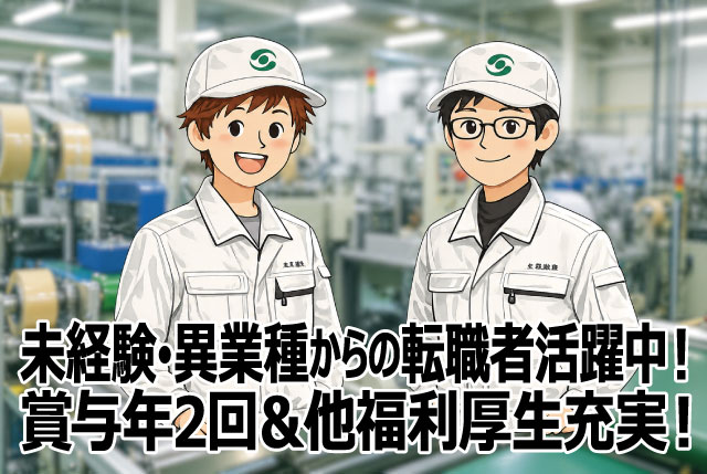 未経験歓迎の安心安定の製造職／社会人デビュー・ブランク復帰もOK！賞与年2回＆他福利厚生充実！