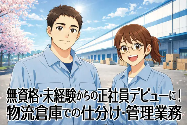 無資格・未経験からの正社員デビューに！物流倉庫での仕分け・管理スタッフ／土日祝休み・年間休日124日